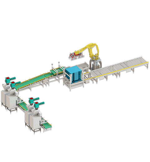 全自動(dòng)包裝碼垛生產(chǎn)線(xiàn)